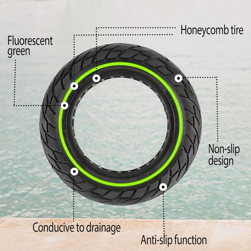 GYL 10 Inch Solid Tires, 60/70-6.5 Rubber Front Rear Tire