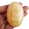 Lovionus89 Ice Yellow Jade Worry Stones, Natural Oval Palm Tree
