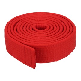 PATIKIL Taekwondo Colored Ranking Belt 1.6" x7.9Ft 2.4m, Polyester Martial Arts Judo Karate Belt for Coach Teaching Practice, Red
