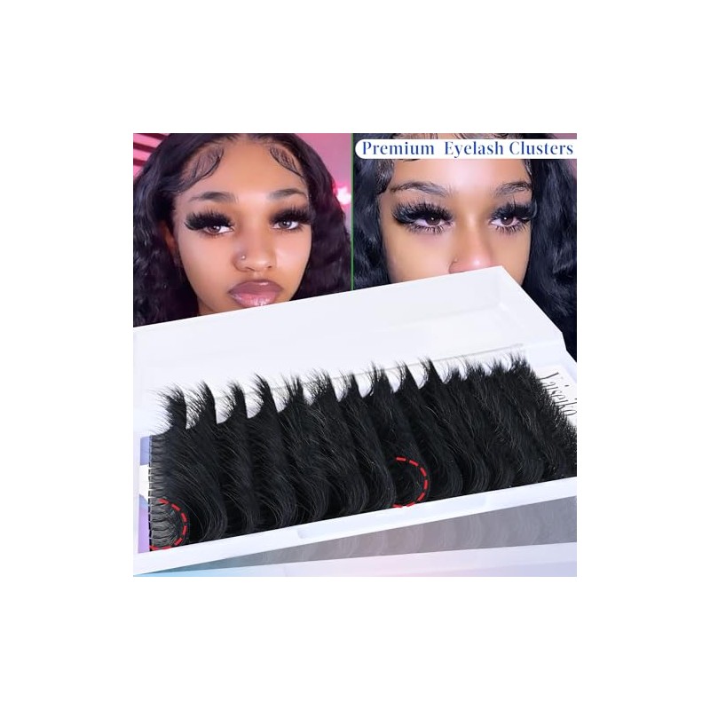 Yaiseiko Fluffy Lash Clusters 300D Thick Long 12-25mm Volume Cluster