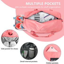 Goloni Travel Duffel Bag for Women, Gym Bag with Shoe Compartment, Lightweight Weekend Travel Duffel Bag,Overnight Bag with Wet Pocket