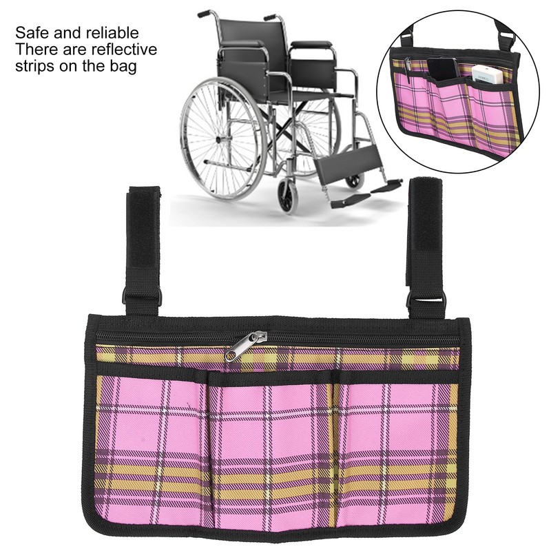 Multifunctional Wheelchair Side Bag Durable Waterproof Chair Side Pocket Storage