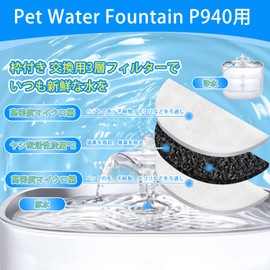 Cunina 12 Pack Eufy Pet Fountain P940 Compatible with Elfin Water Filters, Coconut Shell Activated Carbon Triple Layer Filter