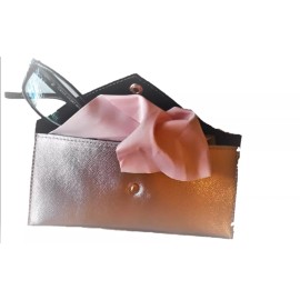 Foster Grant Lot of 3 Foster grant MODERA Eyeglass case Metallic Rose Pink w cleaning cloth