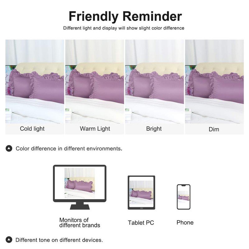 sourcing map Luxury Satin Oxford Pillowcases, Pair of 2 Mauve