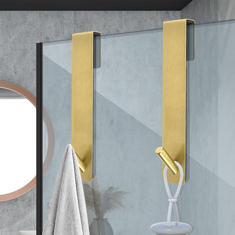 Kontoyo 10 Inch Extended Over Door Hooks, Stainless Steel Towel
