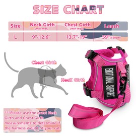 SALFSE Tactical Cat Harness and Leash, Escape Proof Large Cat Walking Vest,Adjustable Soft Mesh Pet Vest Harness with Control Handle, Molle Patches (777816858438, Large)