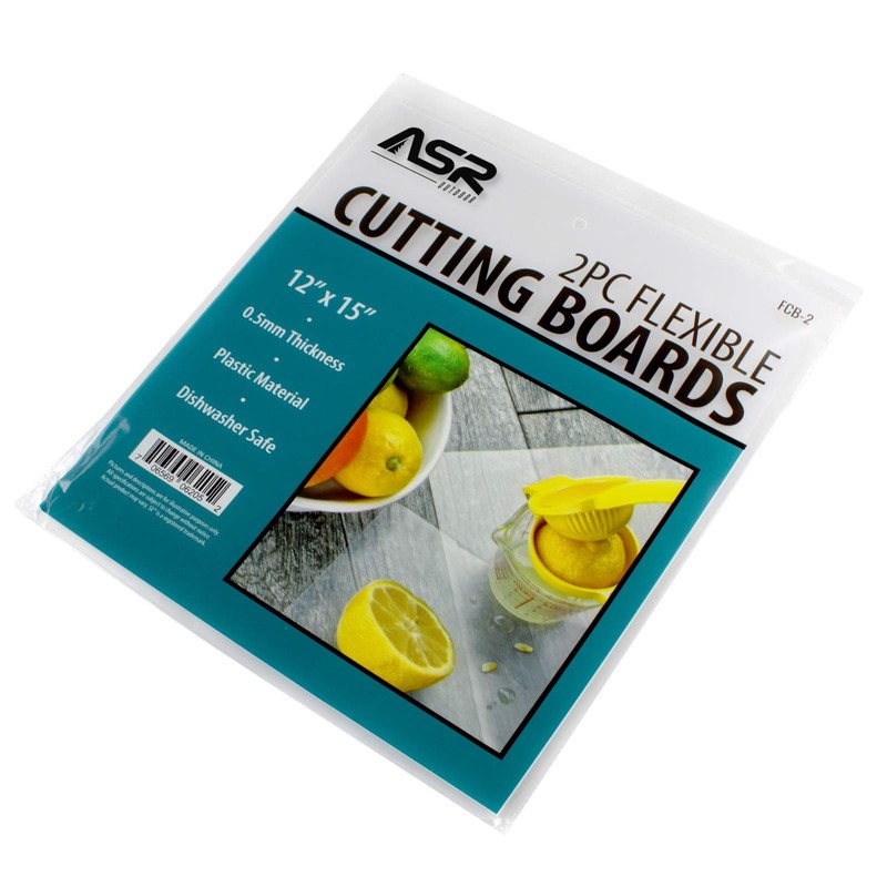 2 Pack Thin Clear Flexible Plastic Kitchen Cutting Board 12