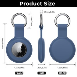 4 Pack Waterproof Air tag Holder for Apple Air Tags with Keychain, Shockproof [PC+Silicone] GPS Cover Air Tag Finders Case for Pets, Kids, Luggages (4Pack A)