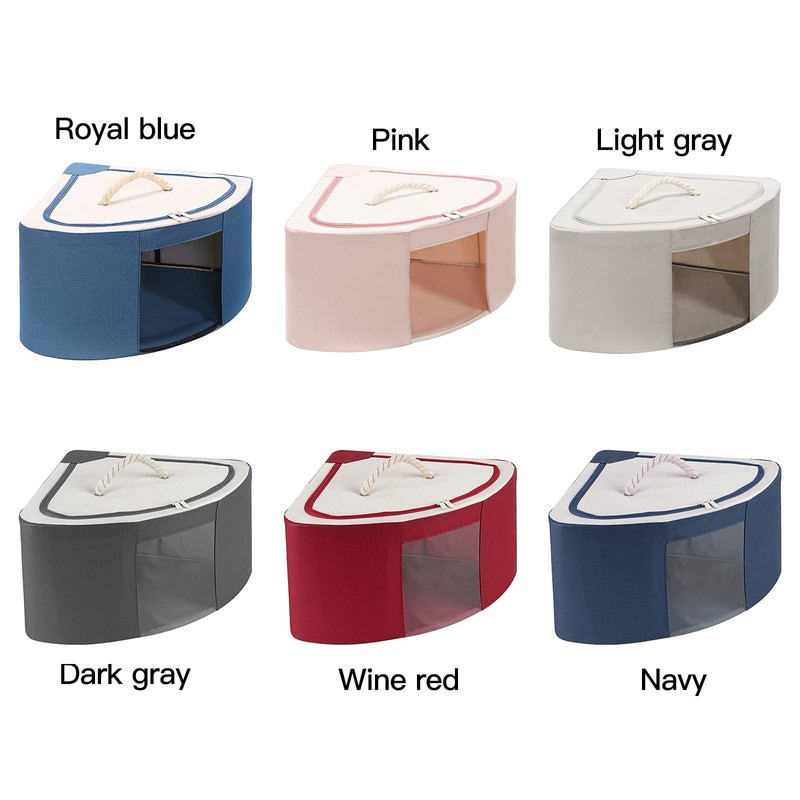 DUDNJC Foldable Storage Bins Cubes Boxes with Lid, Triangle Corner