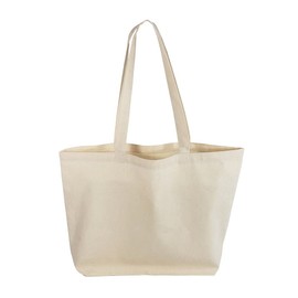 Large Size Economical Canvas Tote Bags with Long Handles - 12 Pack (19 x 15 x 5) (Natural)