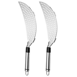 Cabilock 2pcs Stainless Steel Slag Separator Kitchen Pot Kitchen Strainer Pot Strainer Pan Drainer Pasta Strainer Stainless Colander Hand Held Pot Drainer Metal Colander Small Tools Hot Pot