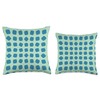 Aquamarine Teal Blue Rounded Square Shape Cubes Pattern Throw Pillow