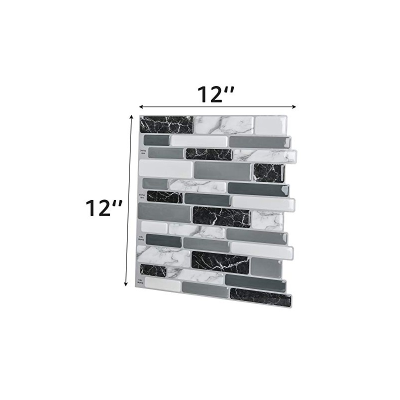 Art3d 10-Sheet Peel and Stick Kitchen Backsplash Tiles, 12"x12" Self-Adhesive