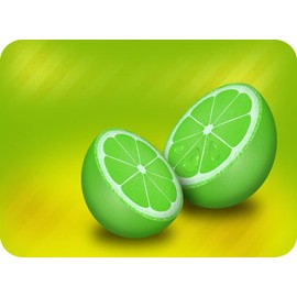 Pearl Glass Large Lime Glass Worktop Saver- Kitchen Worktop Protector with Lime Fruit Design - Tempered Glass Chopping Cutting Board for Food Prep Baking Pastry (30 x 22cm Small)