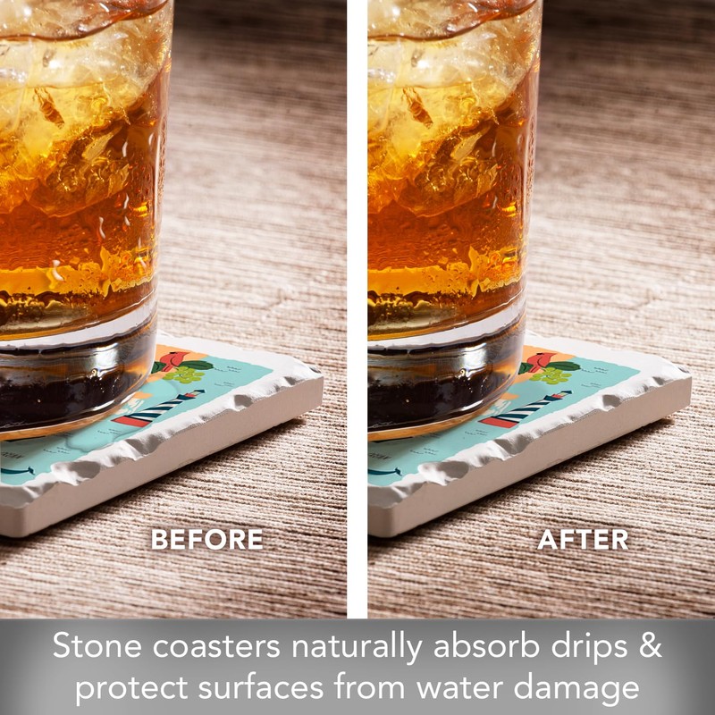Thirstystone North Carolina Home 4-Pack Absorbent Stone Coasters with Protective
