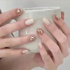[ALLEVG] Nail Tips, 24 Pieces, Nail Tips, Short 3D, Autumn