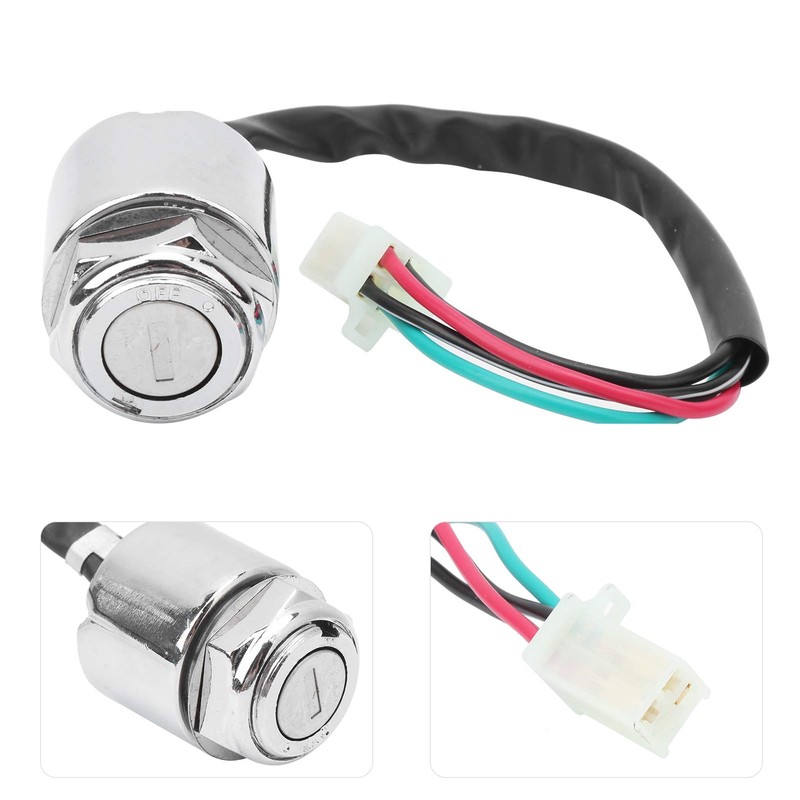 Motorcycle Electric Bike Ignition Switch Set with Universal Key Replacement