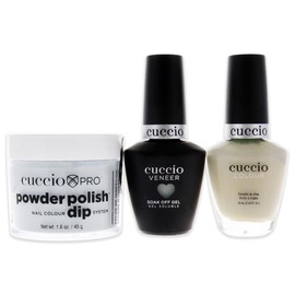 Cuccio Colour Matchmakers Plus Nail Dip - Matching Mani-Pedi With Flawless Coordination - A Color Lacquer And Color Veneer Gel Polish In The Same Color - Rooted - Large - 3 Pc Kit