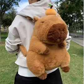 Mochila Capibara de Peluche – Bolsa Felpa Suave para Niñas y Mujeres | Mochila Infantil Kawaii con Diseño de Animal | Regalo Tierno y Original