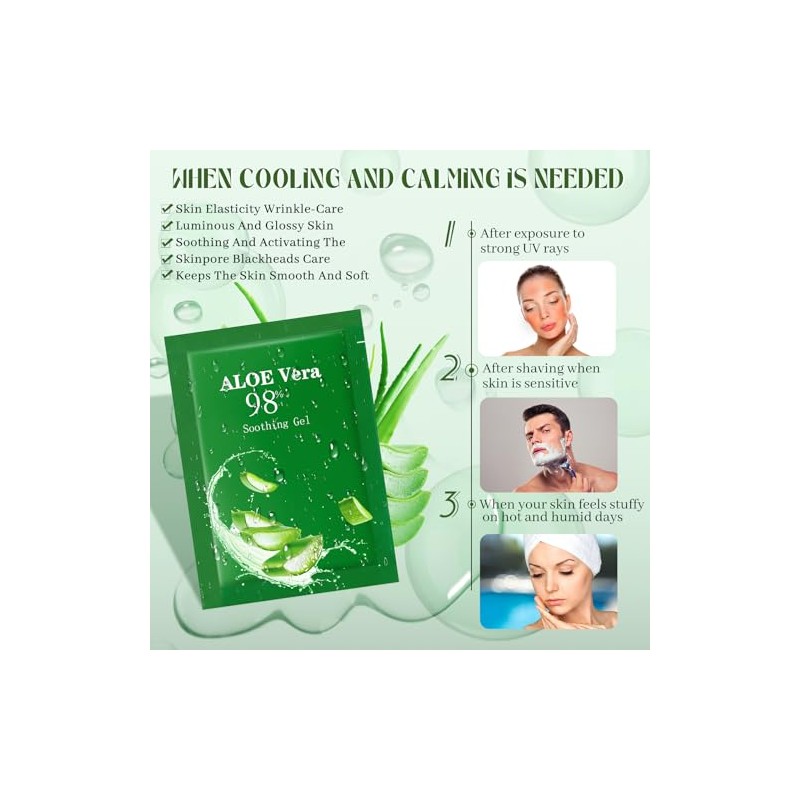 Siifert Travel Size Aloe Vera Gel - 60 Pcs Organic
