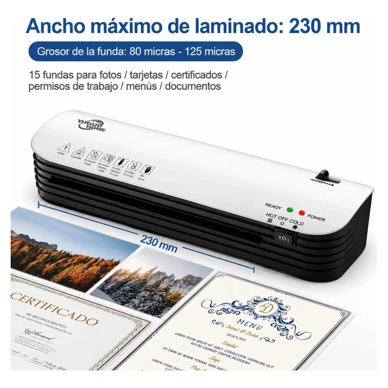 Laminadora Enmicadora Térmica+cortador De Papel+300 Micas