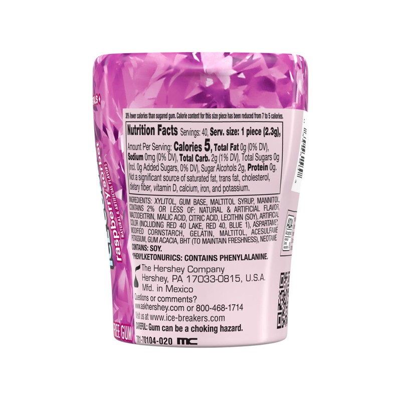 ICE BREAKERS Ice Cubes Raspberry Sorbet Flavored Sugar Free Chewing