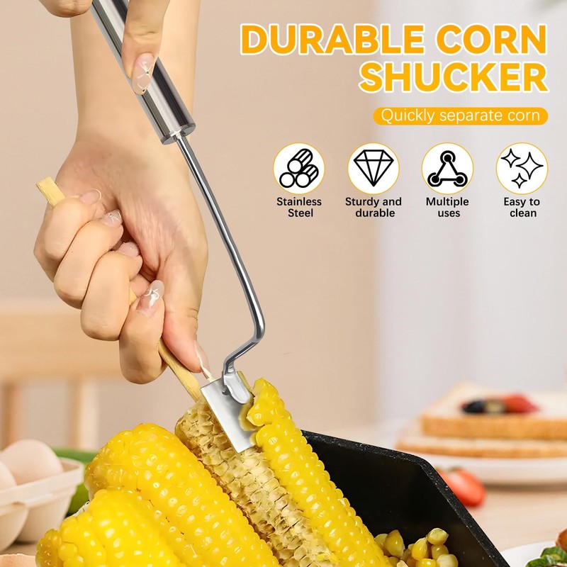 Corn Peeler,Stainless Steel Corn Stripping Tool,Corn Peeler for Corn on