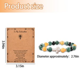 Sudaporn Cross Beaded Bracelet for GodmotherGod Mother Birthday Gifts from Godchild Godson Goddaughter, Christmas Stocking Stuffer for God Mother Rosary Bracelet Religious Christian Thank You Gift