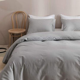 Wellboo Silver Grey Comforter Sets Queen Women Men Light Gray Bedding Comforter Sets Girls Boys Elegant Grey Warm Blankets Adults Teens Solid Pale Gray Color Quilts Durable Soft Pure All Gray Bedding