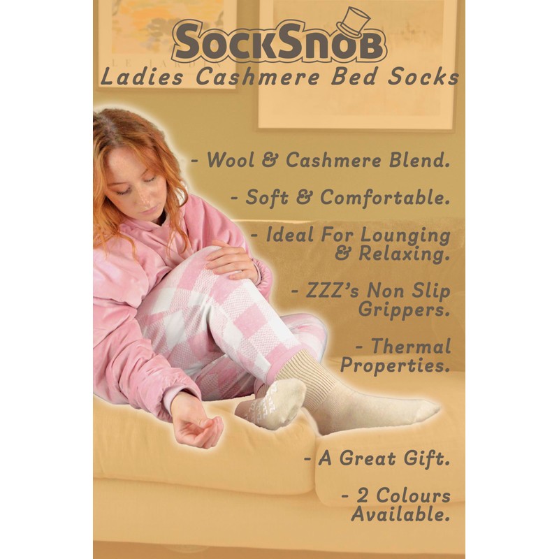 Sock Snob - Ladies Warm Non Slip Cashmere Wool Blend