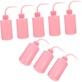 Anneome Botella Rosa para Lavar Pestañas Boquilla Curva de 250ml Resistente al Impacto Deformación, Paquete de 8 Piezas Adecuado para Limpieza Profesional