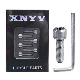 XNYV Titanium Bicycle Headset stem Bolt, Suitable for Mountain Bikes, Road Bikes, BMX, E-Bike, 18mm*M5 high Titanium
