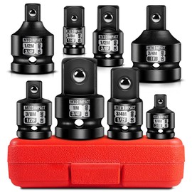 MTO 8-Piece Impact Socket Adapter & Reducer Set, 1/4", 3/8", 1/2", 3/4" Drive, Impact Driver & Wrench Conversion Kit, Chrome Molybdenum Steel