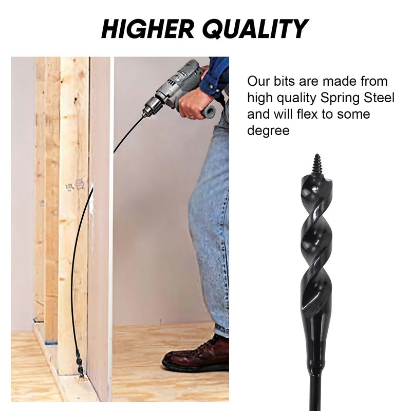 HANSHAN 54× 3/16 ×9/16 Head Flexible Installer Drill Bit Fish