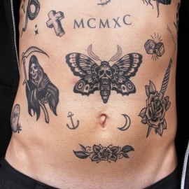 TattooIcon Death Moth - Death Moth Temporary Tattoo / Skull Moth Temporary Tattoo Hawk