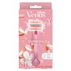 Venus Genuine Comfort Glide White Tee Women's Razor + 2 Razor Blades, Mixed Colors, 1 Piece / Venus 정품 컴포트 글라이드 화이트티 여성용 면도기 + 면도날 2입, 혼합색상, 1개