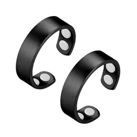 Vicmag Vicmag Copper Magnetic Rings for Women 99.9% Copper Finger Ring Ultra Strength Magnet Gift Adjustable(4X Black)