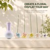 Mini Ceramic Vase with 5 Removable Porcelain Flowers, Purple Crystal