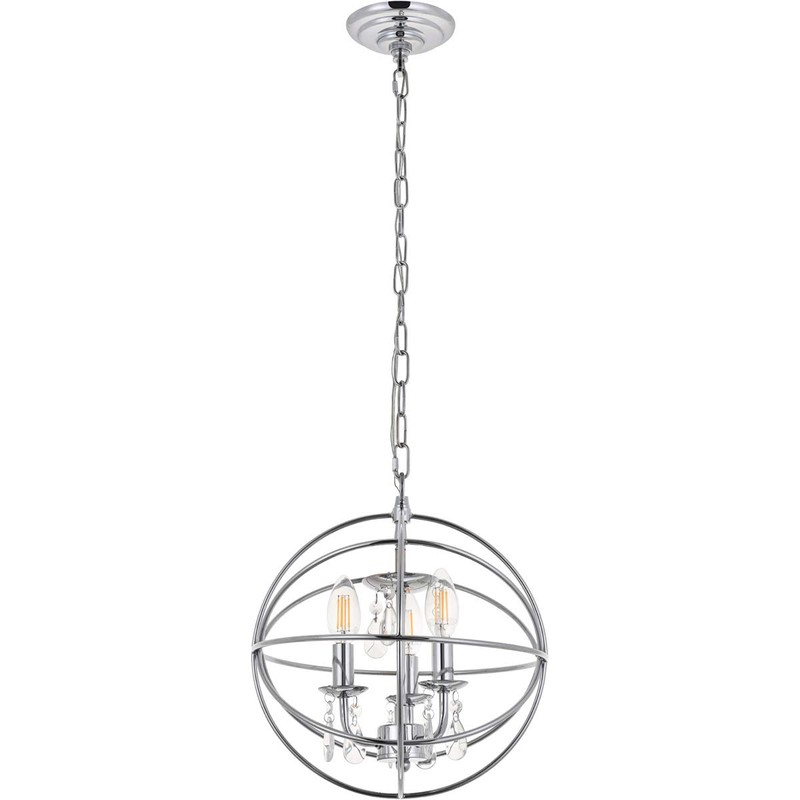 Living District Wallace 3 Light Chrome Pendant