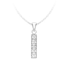 Carissima Gold Women's 9 ct White Gold Cubic Zirconia Drop Pendant on Trace Chain Necklace of 46 cm/18 inch