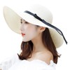 Muryobao Womens Wide Brim Straw Sun Hat Floppy Foldable Roll
