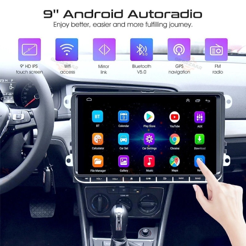 GEARZAAR 9" Android 12 Car Stereo Radio Fit Apple Carplay
