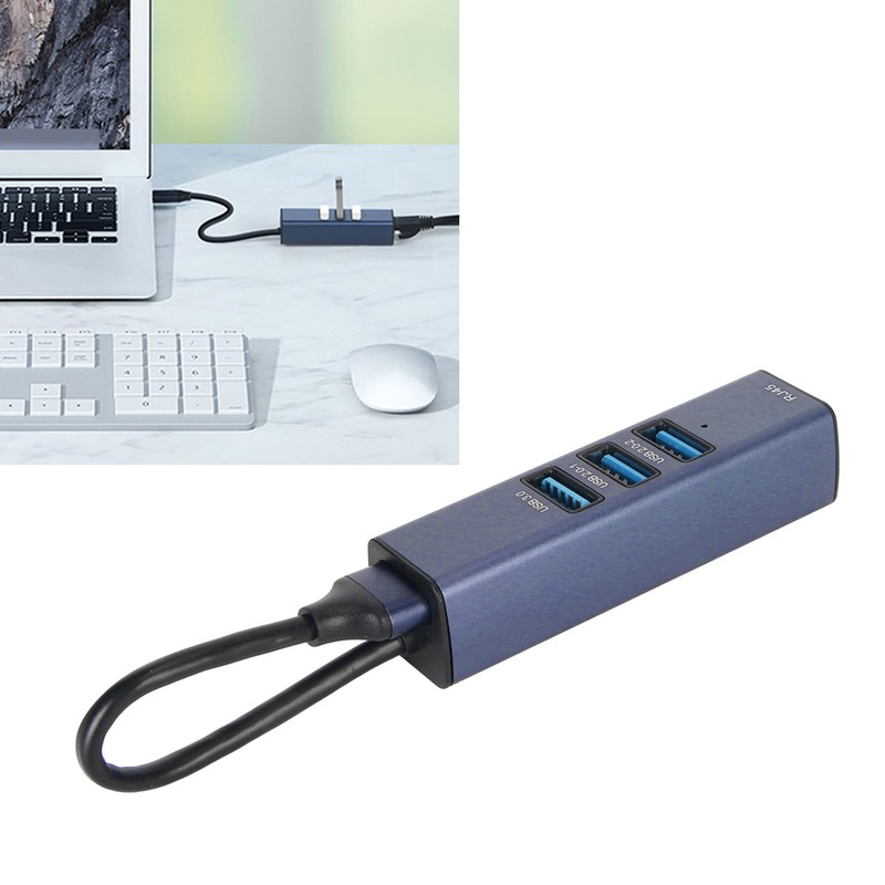 USB to Ethernet Adapter 4 Ports 100Mbps 5Gbps Aluminium Alloy
