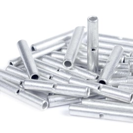 AIRIC UL Listed Non Insulated Butt Connectors 26-24 AWG, 100 pcs Electrical Seamless Crimping Terminals, Uninsulated Wiring Crimps Connector, Bare Copper Crimp Splice Terminal for 26,24 Gauge Wire