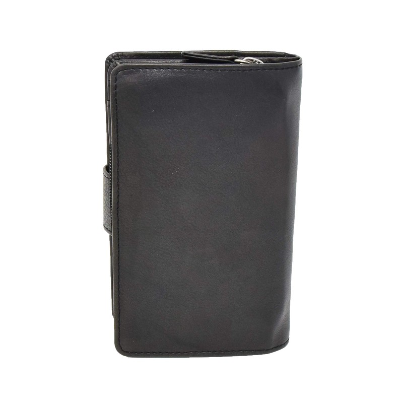 Womens Soft Real Leather Purse Trifold Booklet Clutch Credit Card