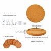 6-Pack Cork Coasters, 4 Inch Absorbent Reusable Beverage Coasters with