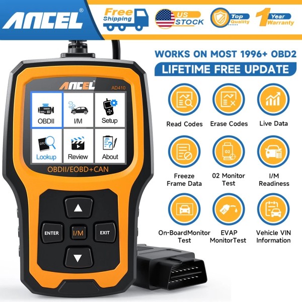 Ancel AD410 OBD2 Scanner Code Reader Car Diagnostic Scan Tool