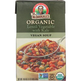 Dr. McDougall's Right Foods Organic Vegetable Soup, Lentil, 18-Ounce (Pack of 6)