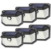 6-Pack Solar Wall Lights Outdoor with 3 Modes & Reflector,